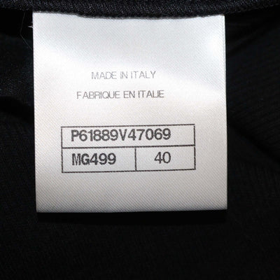 Chanel Black/Gold Blend Polyester Fil-coupe and Rib Knit Tank Top