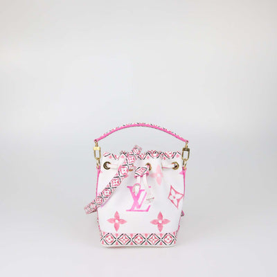 Louis Vuitton Pink/White Watercolor Monogram Canvas Nano Noe Bag