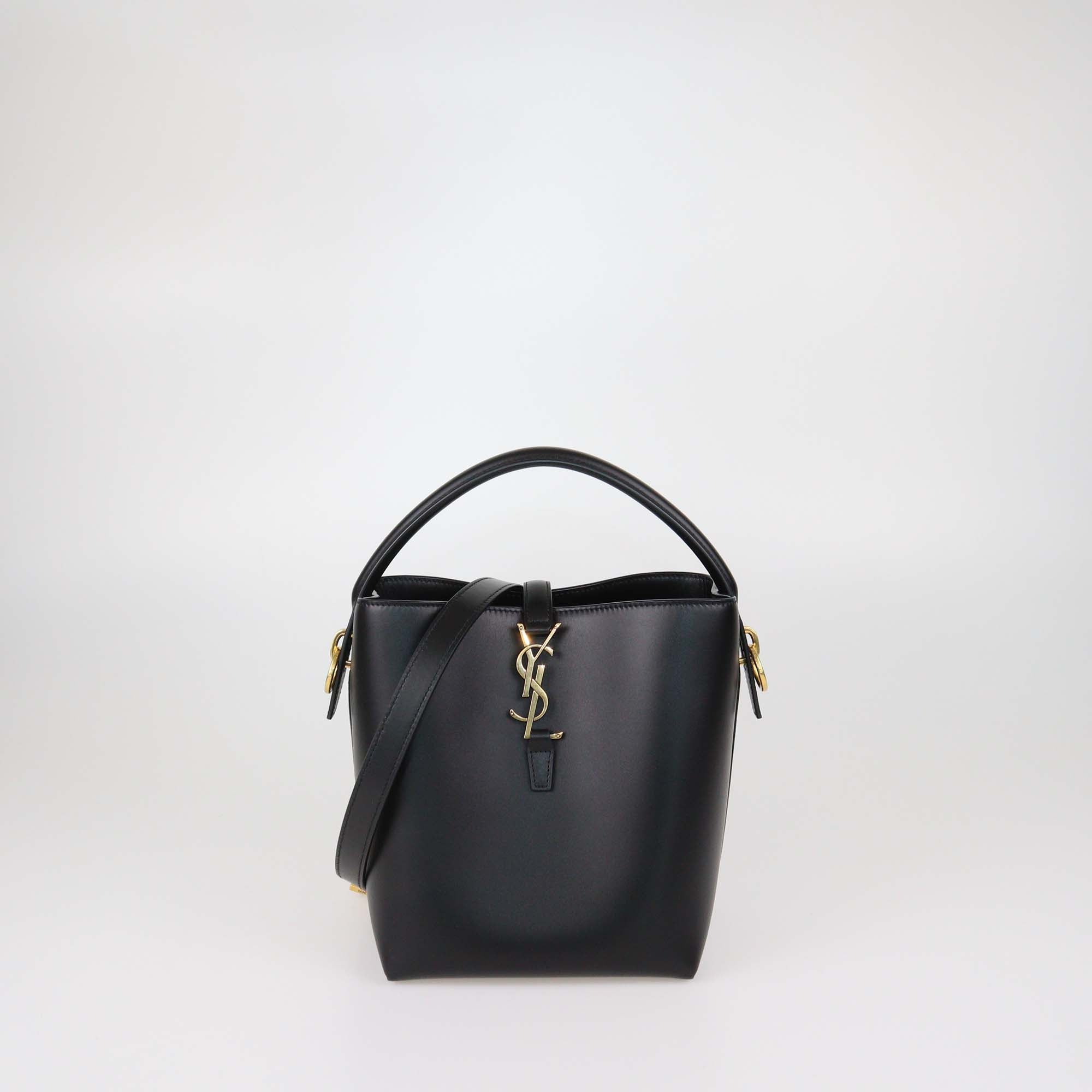 Saint Laurent Black Leather Small Le 37 Bucket Bag
