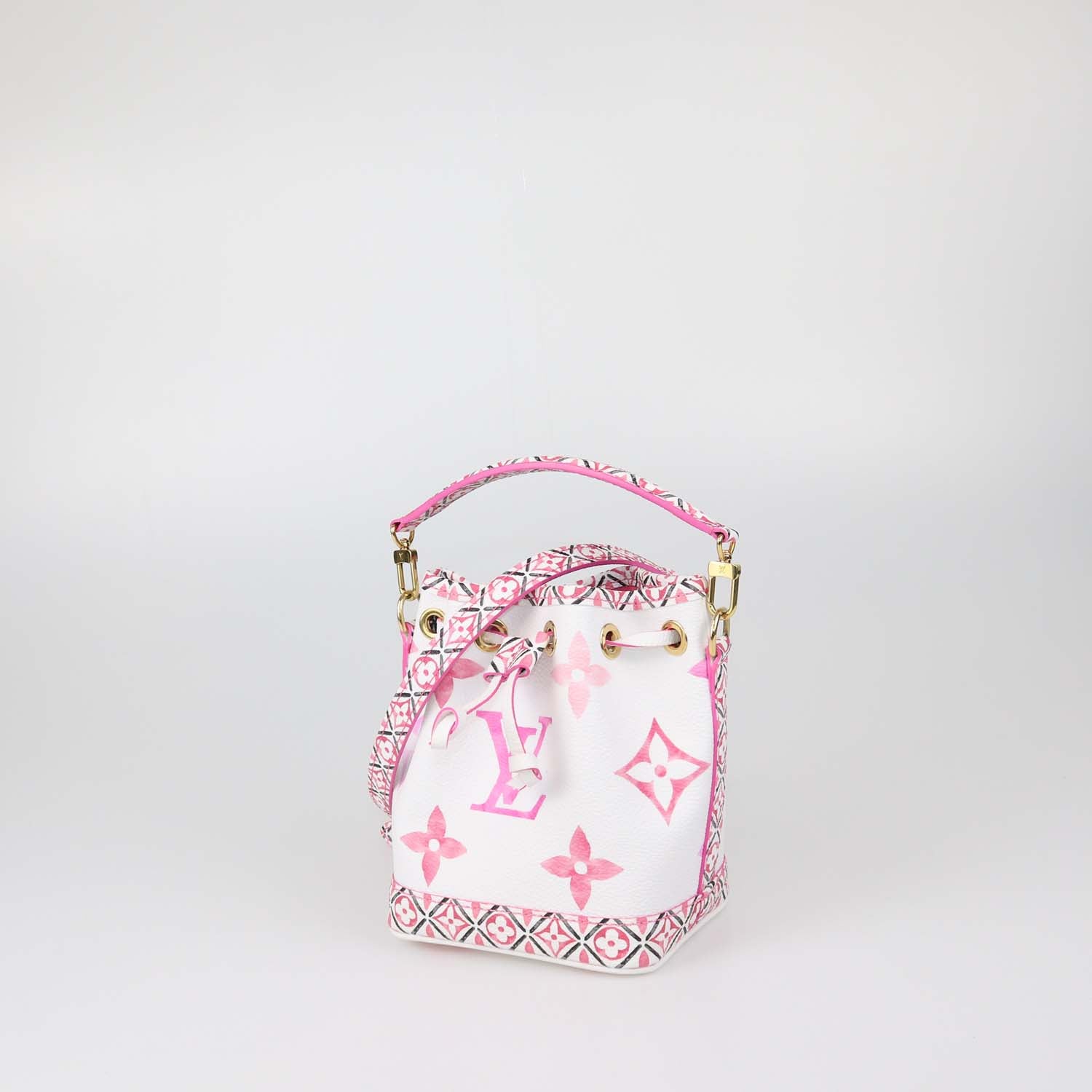 Louis Vuitton Pink/White Watercolor Monogram Canvas Nano Noe Bag