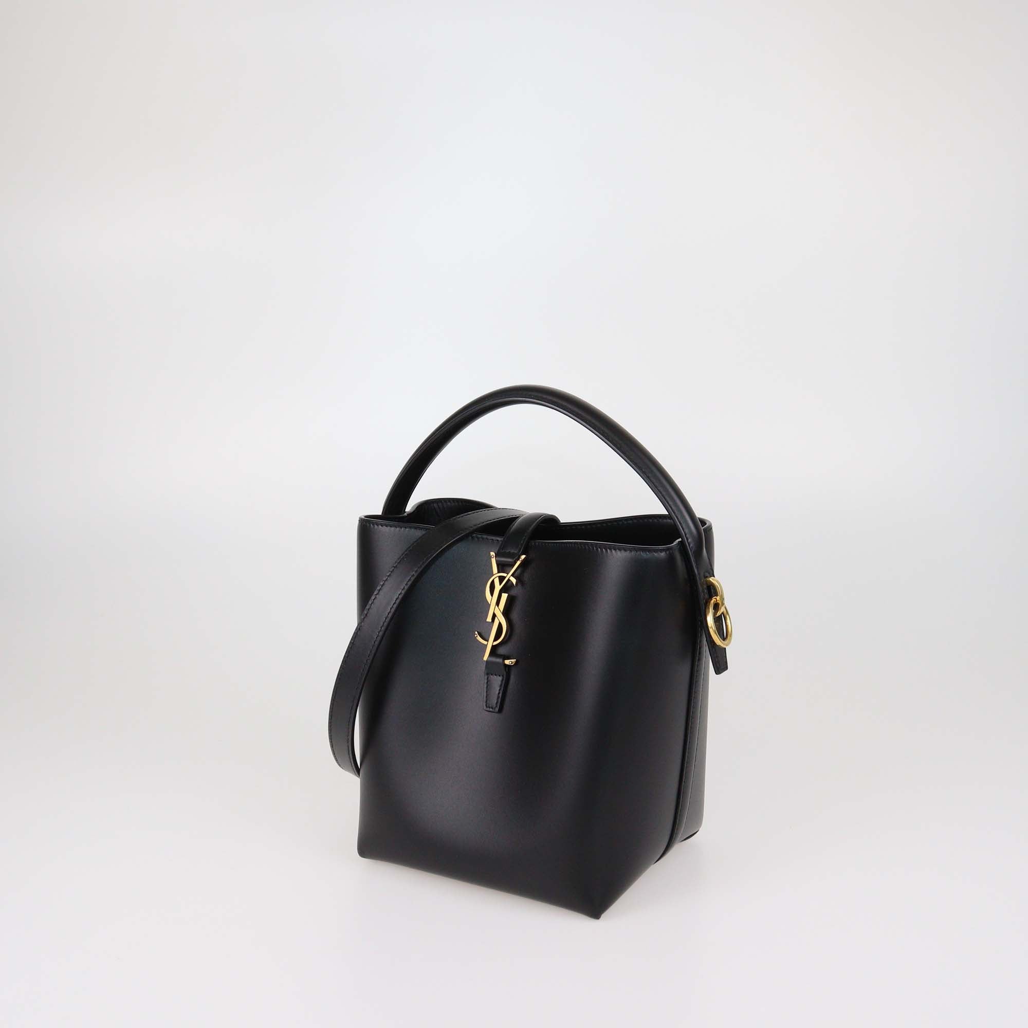Saint Laurent Black Leather Small Le 37 Bucket Bag