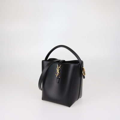 Saint Laurent Black Leather Small Le 37 Bucket Bag