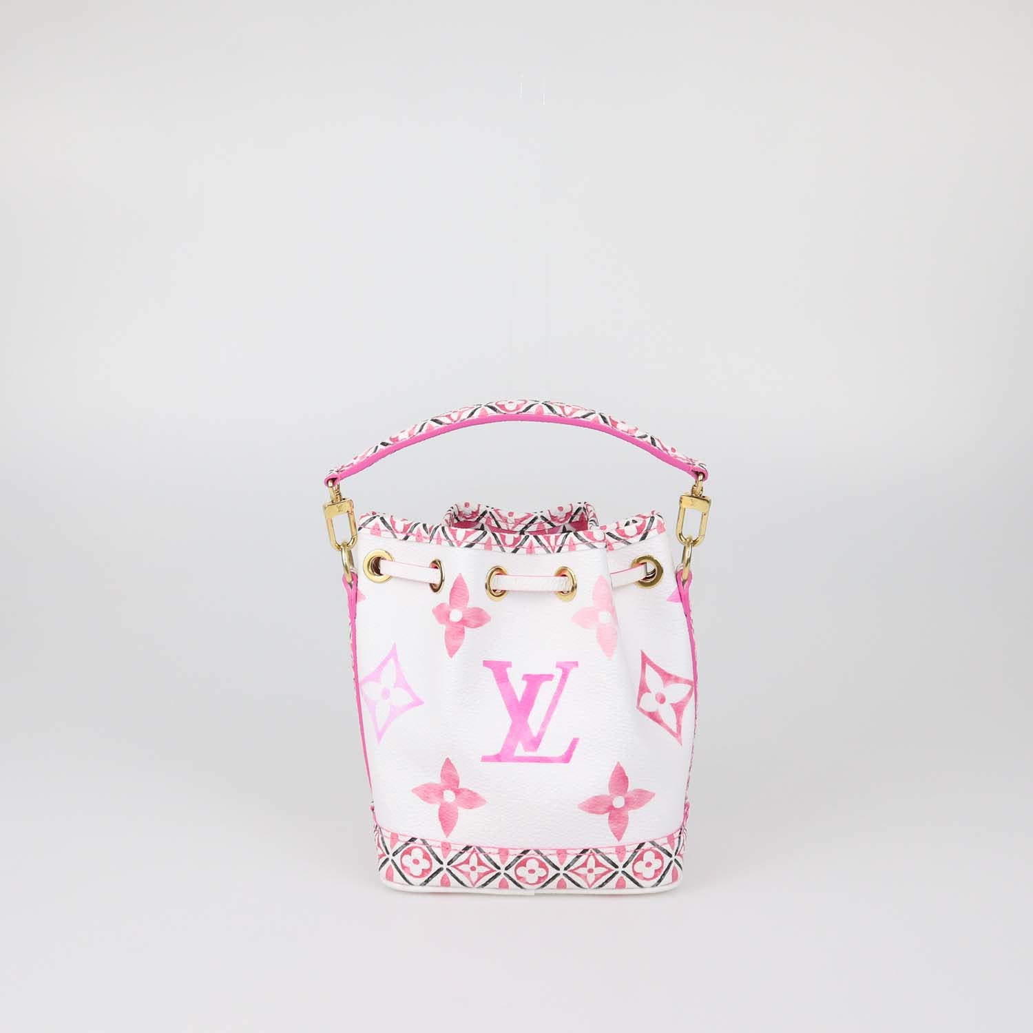 Louis Vuitton Pink/White Watercolor Monogram Canvas Nano Noe Bag