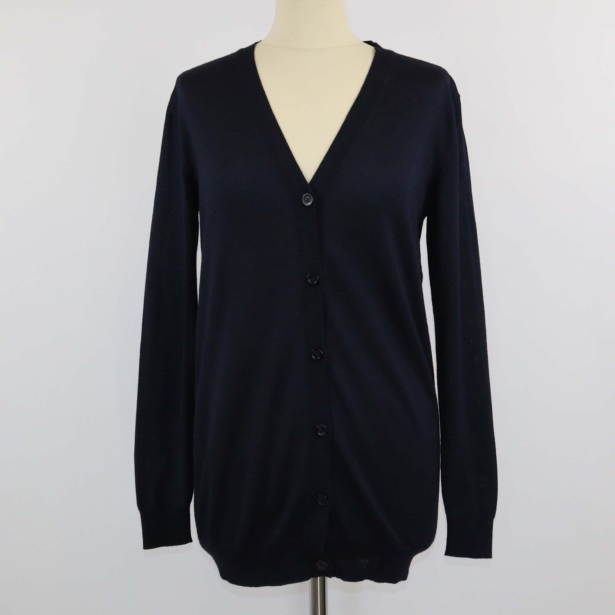 Christian Dior Navy Blue Bee Embroidered Knited Cardigan Womens Christian Dior 