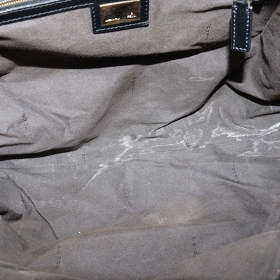 Fendi Black Zucca Canvas and Patent Leather Large Chef Tote