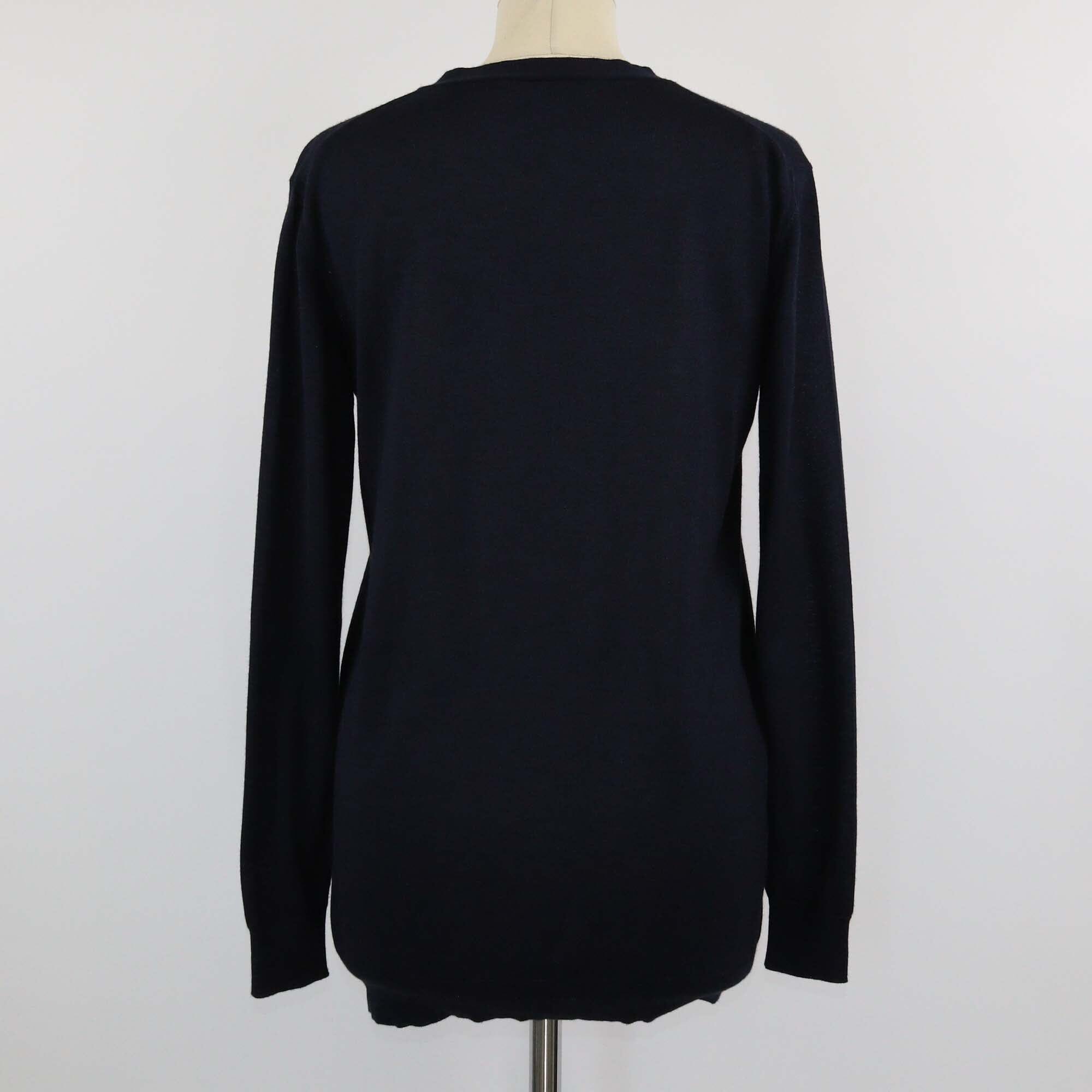 Christian Dior Navy Blue Bee Embroidered Knited Cardigan Womens Christian Dior 