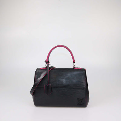 Louis Vuitton Black/Fuchsia Epi Leather Cluny BB Top Handle Bag