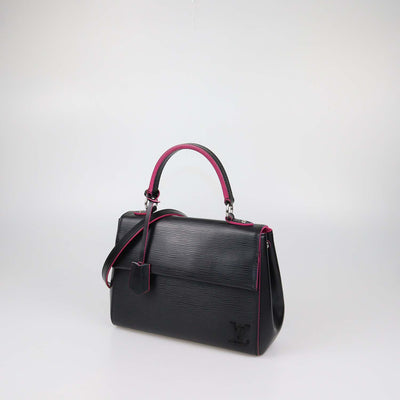 Louis Vuitton Black/Fuchsia Epi Leather Cluny BB Top Handle Bag