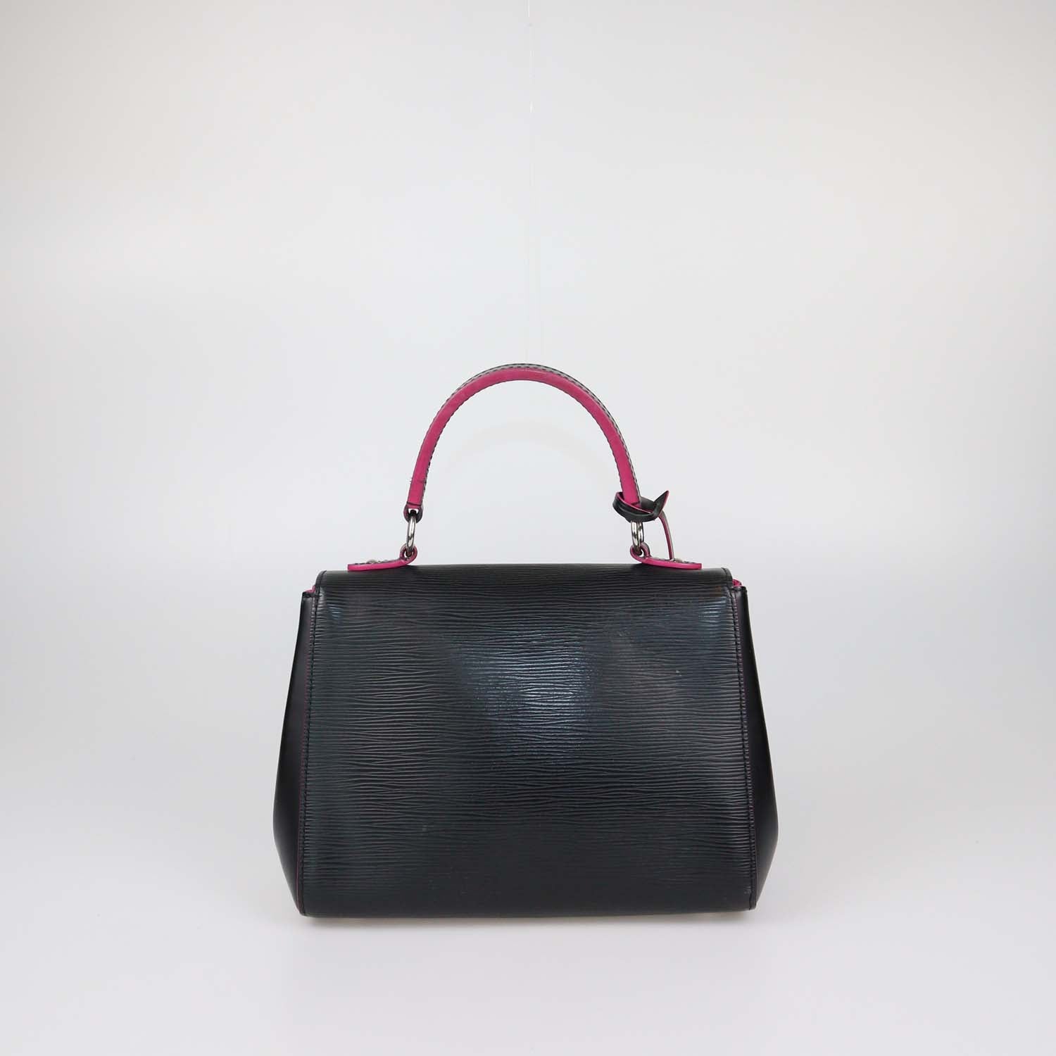 Louis Vuitton Black/Fuchsia Epi Leather Cluny BB Top Handle Bag