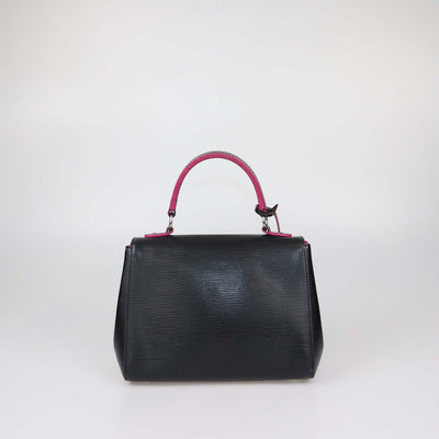 Louis Vuitton Black/Fuchsia Epi Leather Cluny BB Top Handle Bag
