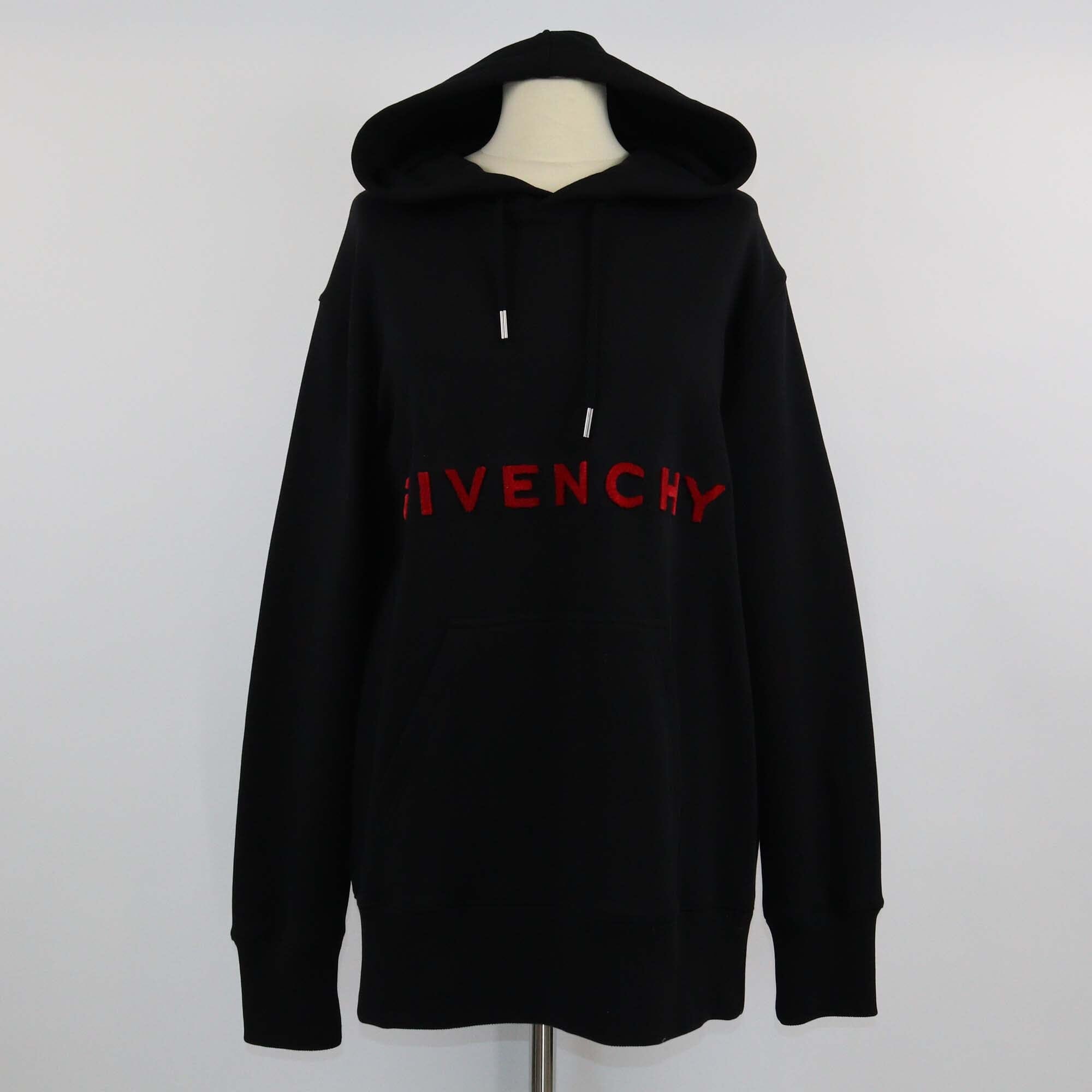 Givenchy Black Velvet Logo Hoodie Jacket Mens Givenchy 