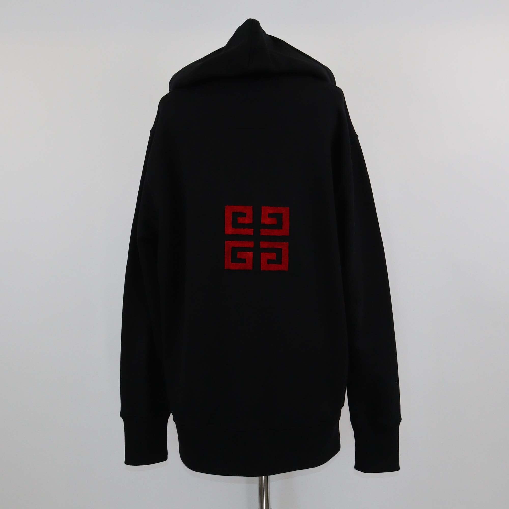 Givenchy Black Velvet Logo Hoodie Jacket Mens Givenchy 