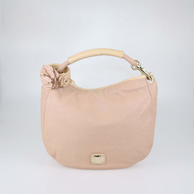 Jimmy Choo Beige Leather Textured Leather and Snake Leather Small Sky Bangle Hobo
