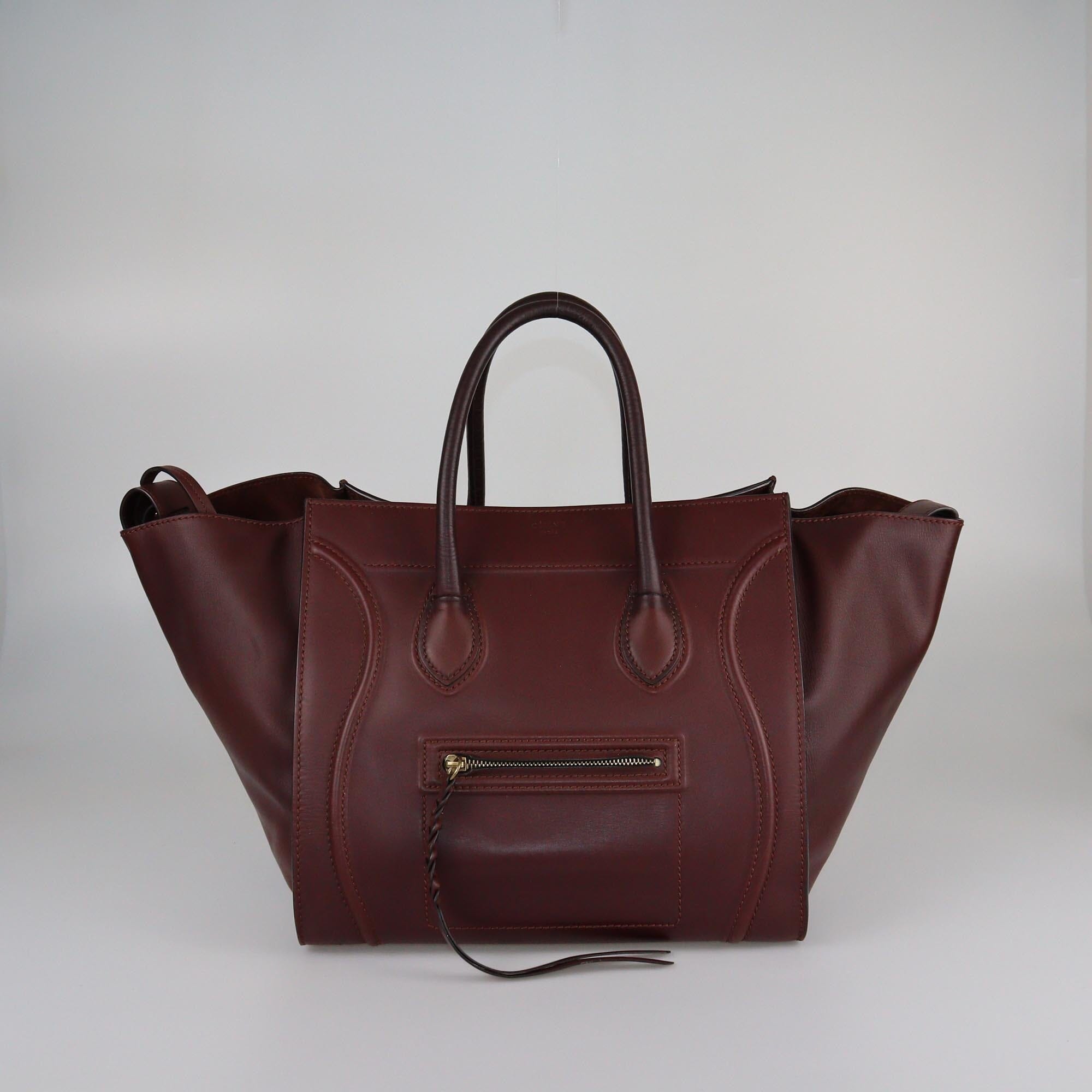 Celine Burgundy Medium Phantom Luggage Tote Womens Celine 