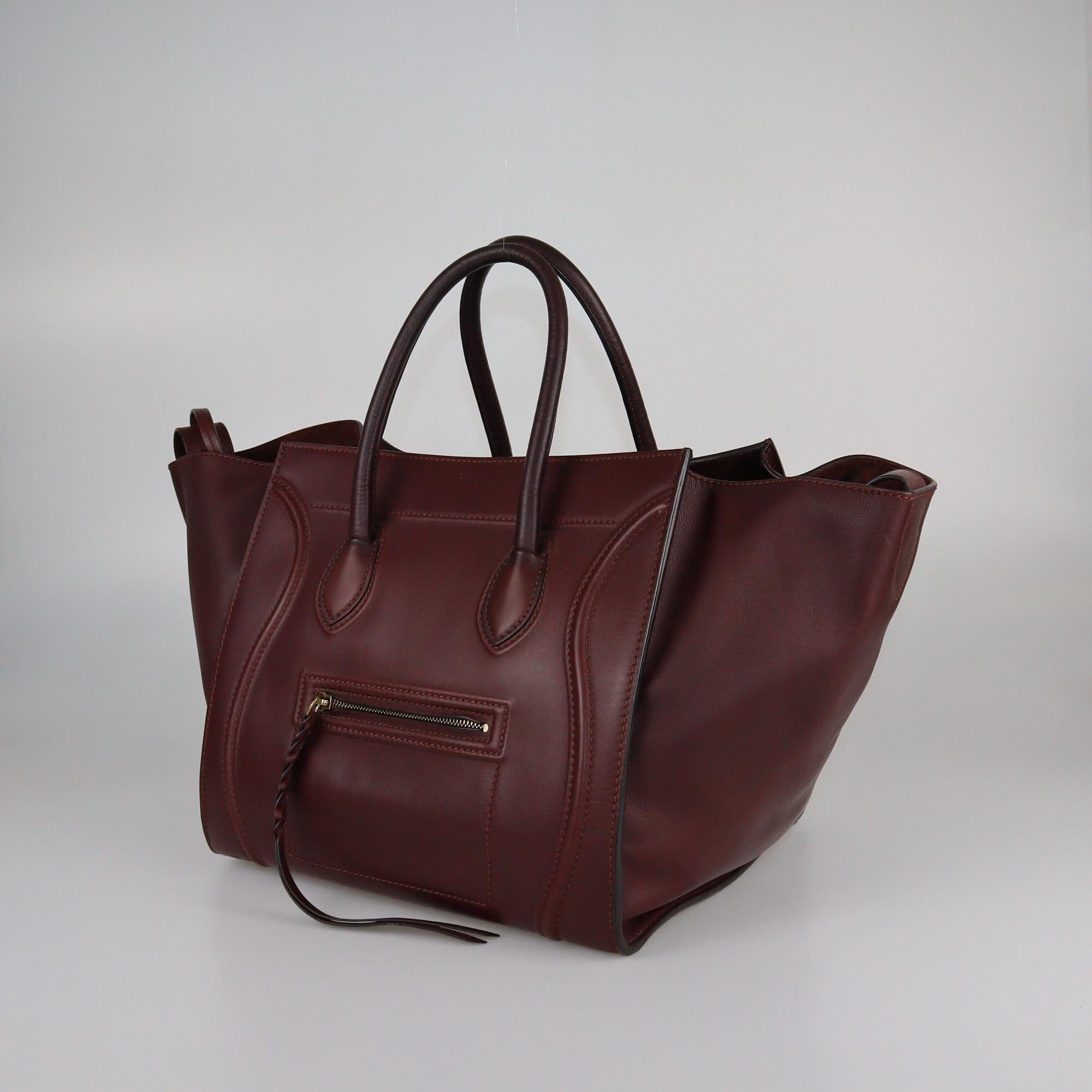 Celine Burgundy Medium Phantom Luggage Tote Womens Celine 