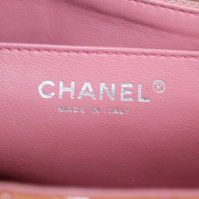 Chanel Orange Chevron Patent Leather Jumbo Classic Single Flap Bag