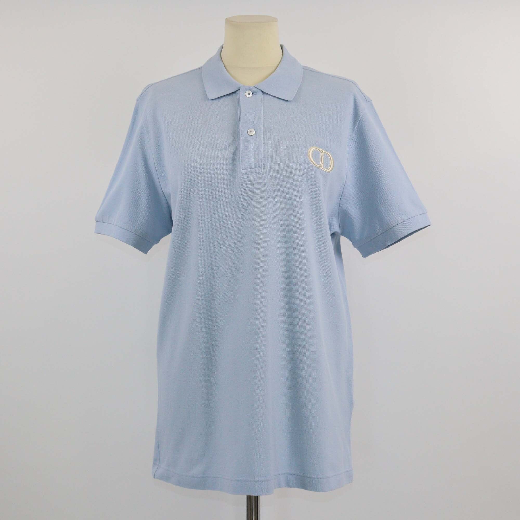 Christian Dior Light Blue CD Icon Shortsleeve Polo Shirt Mens Christian Dior 