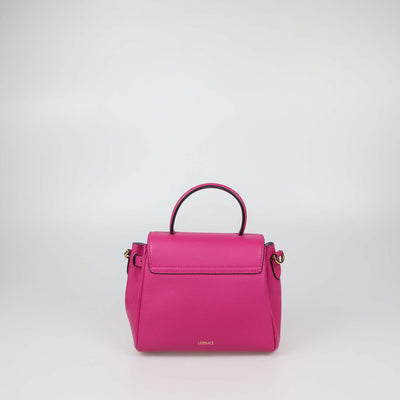 Versace Fuchsia Leather Small La Medusa Top Handle Bag