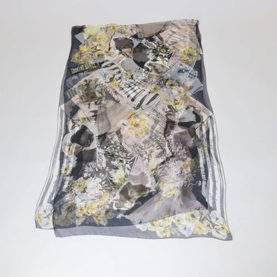Christian Dior Multicolor Floral Print Sheer Silk Stole Womens Christian Dior 