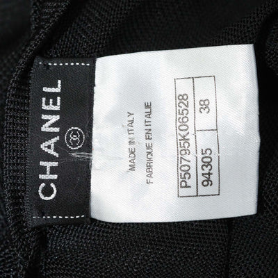 Chanel Black Blend Viscose Sheer Knit Convertible Draped Dress