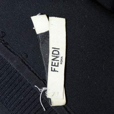Fendi Black Blend Cotton Karlito Patch T-Shirt