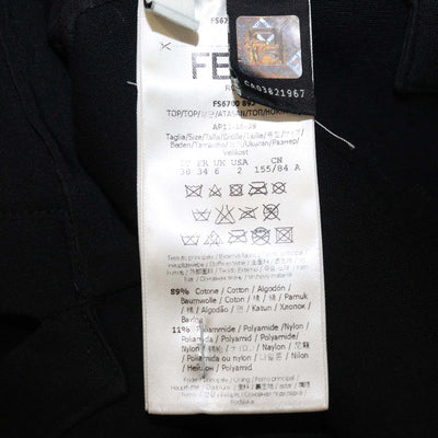 Fendi Black Blend Cotton Karlito Patch T-Shirt