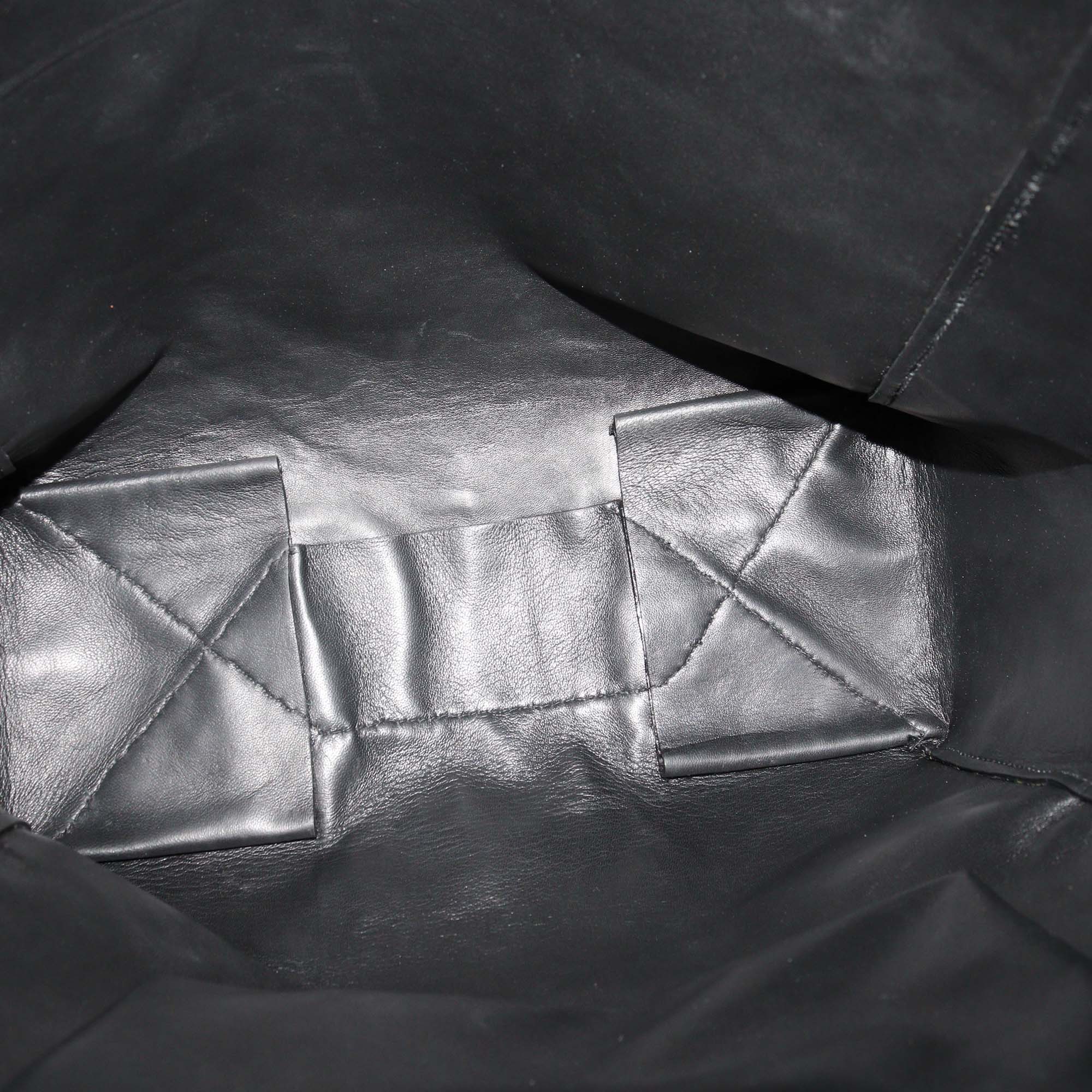 Celine Black Floral Print Leather Vertical Cabas Tote