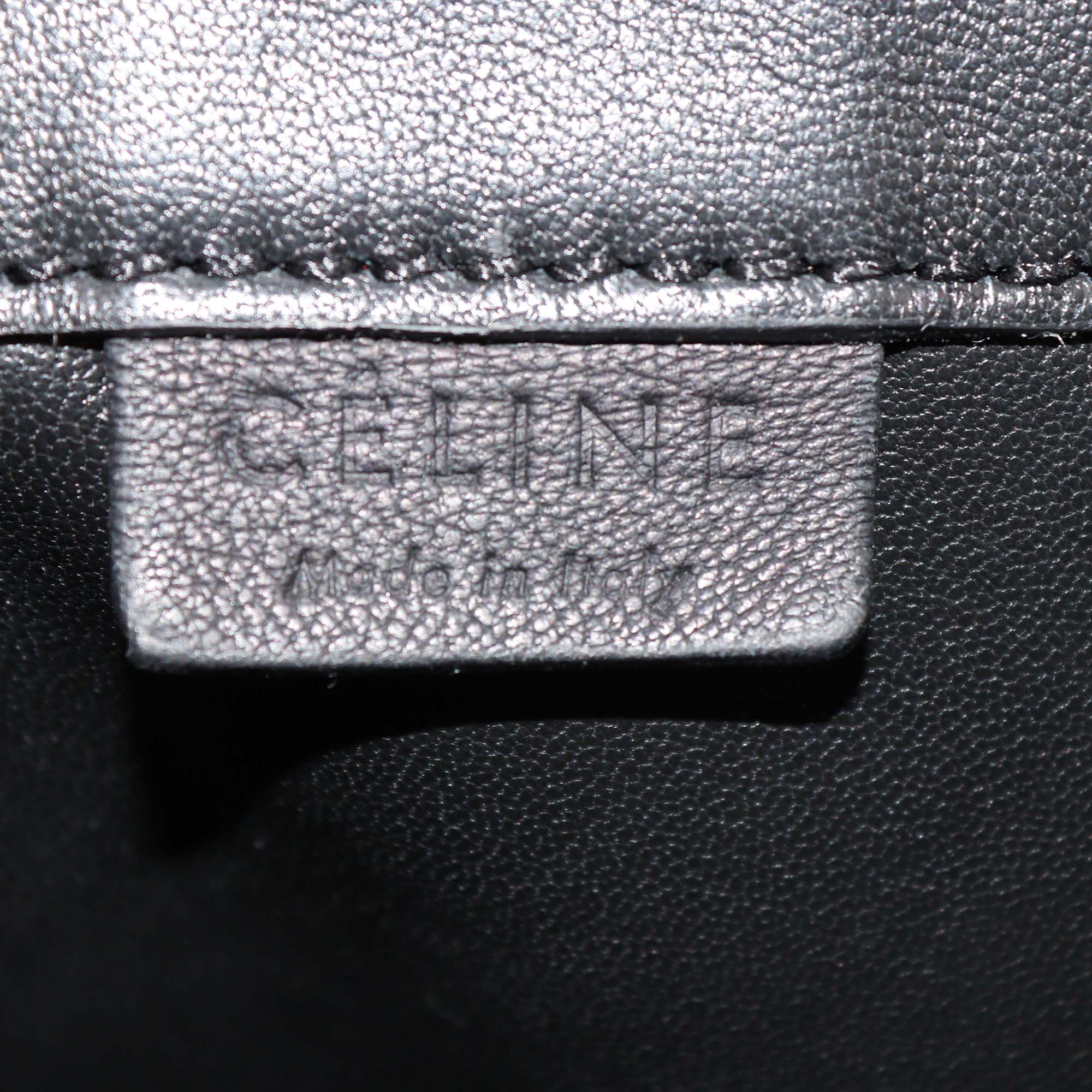 Celine Black Floral Print Leather Vertical Cabas Tote