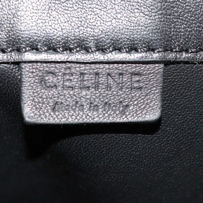 Celine Black Floral Print Leather Vertical Cabas Tote