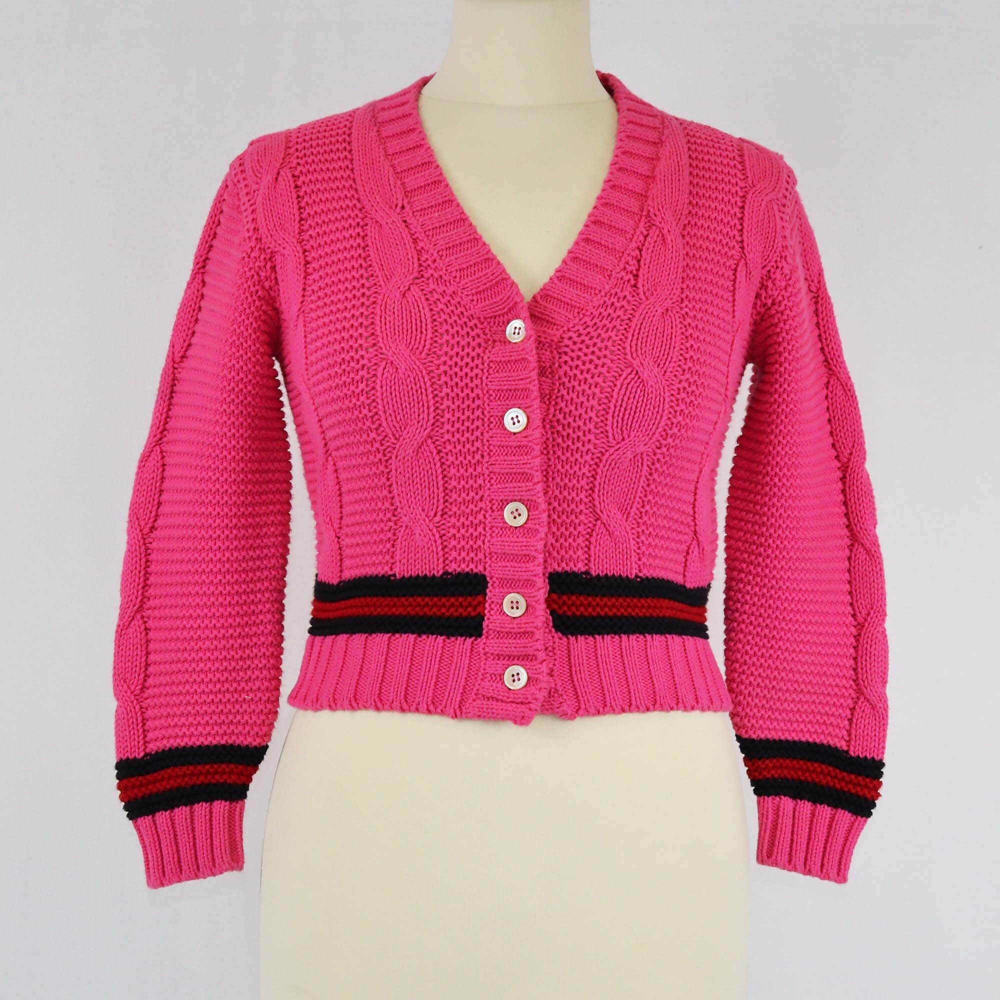 Gucci Pink Crochet Cardigan Womens Gucci 