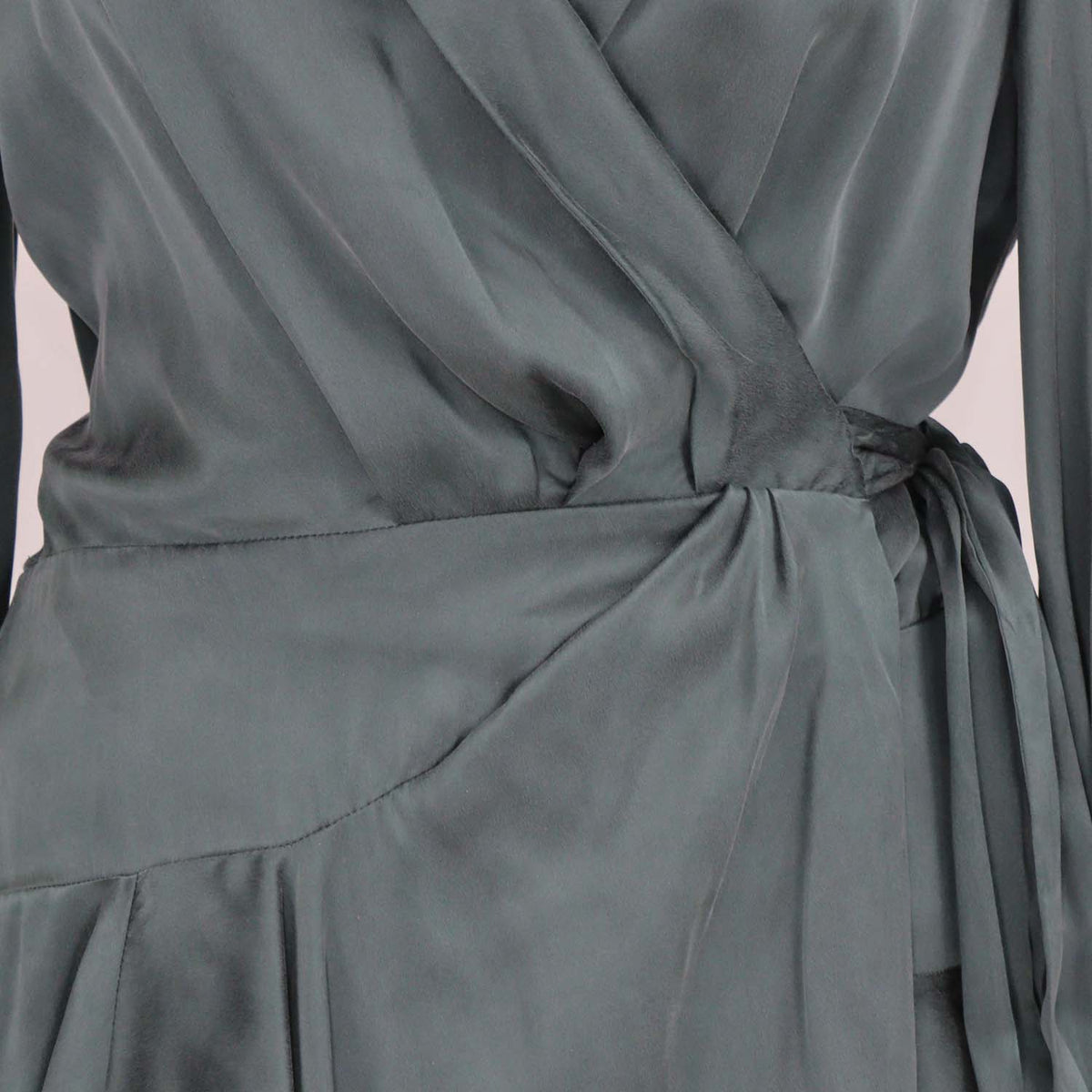 Zimmermann Dark Green Silk Flared Mini Wrap Dress