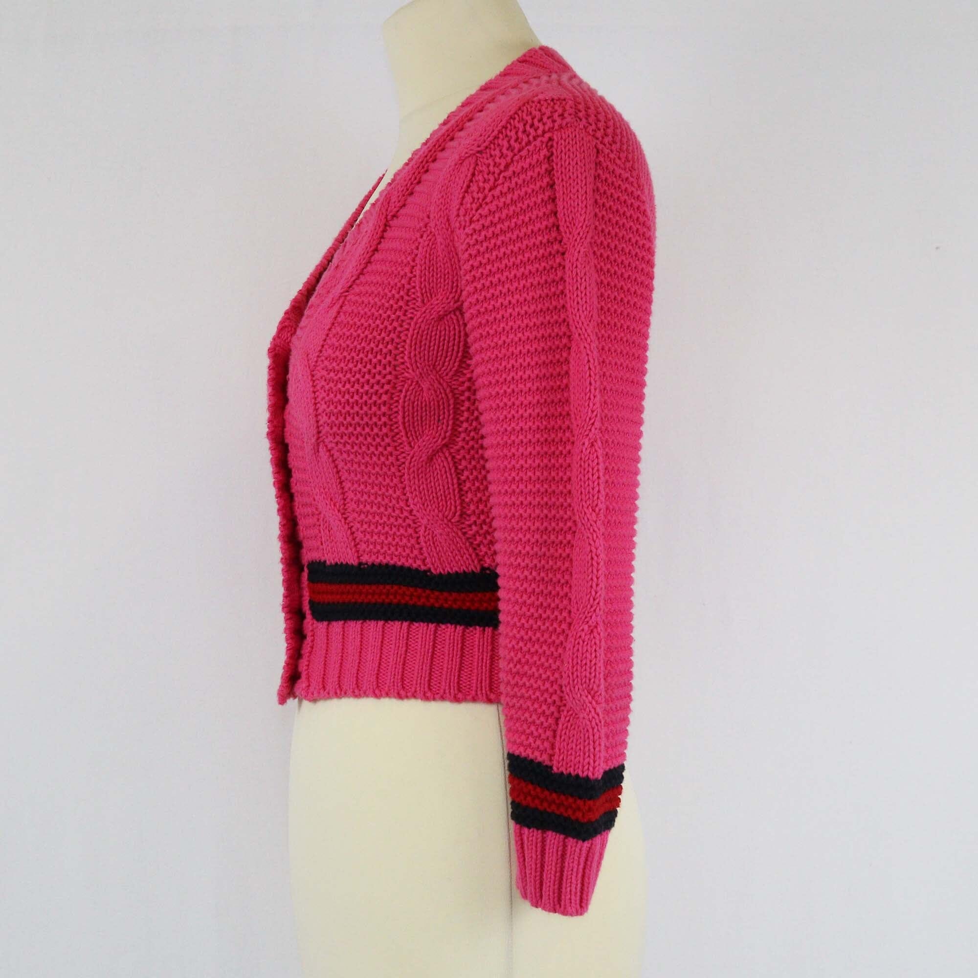 Gucci Pink Crochet Cardigan Womens Gucci 