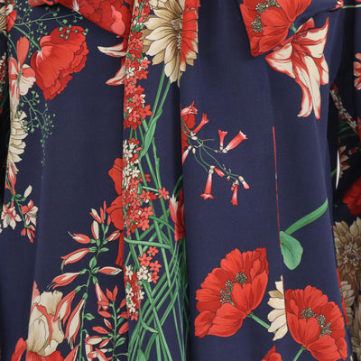 Gucci Blue/Red Spring Bouquet Print Long Sleeve Shirt