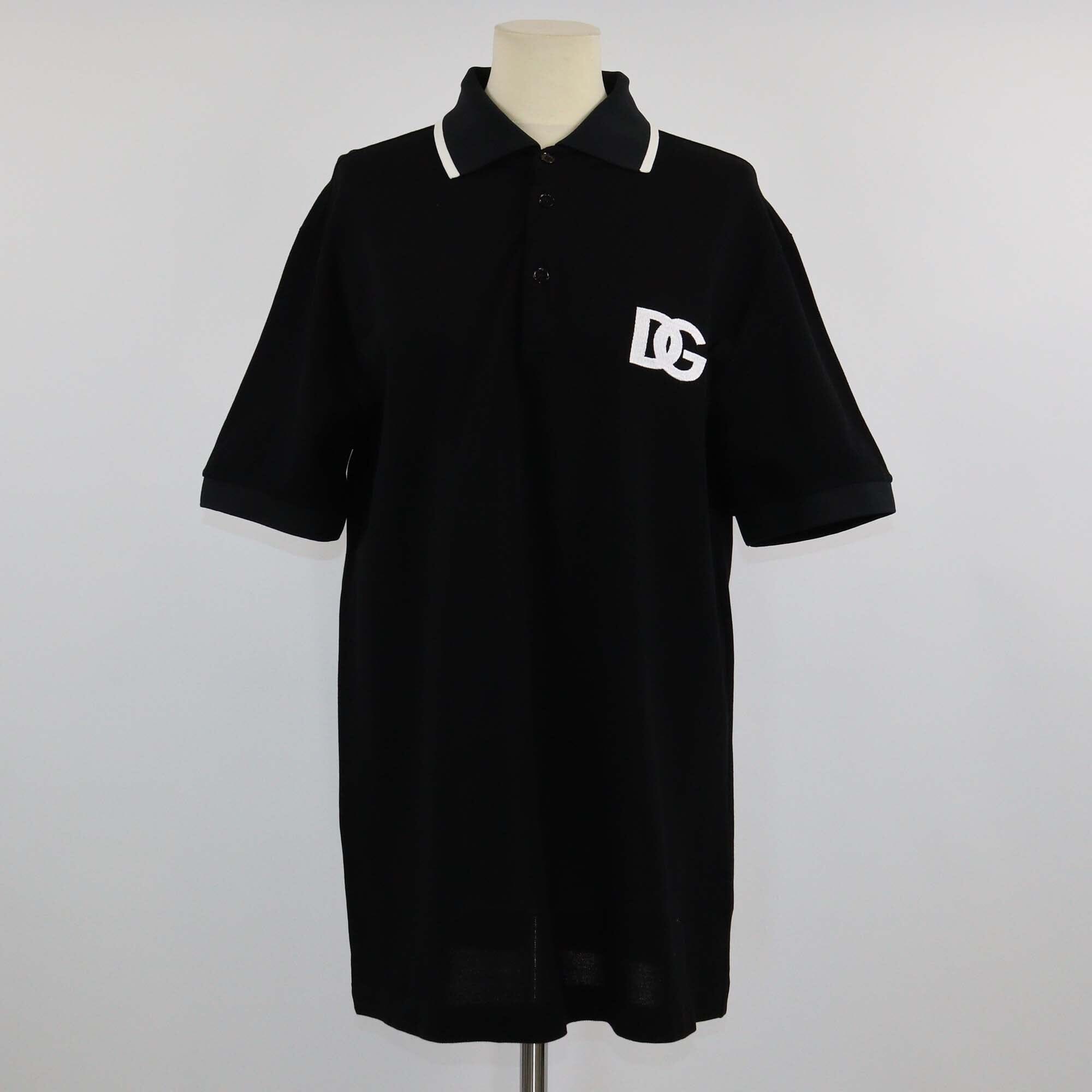 Dolce & Gabbana Black Logo Embroidered Shortsleeve Polo Shirt Mens Dolce & Gabbana 