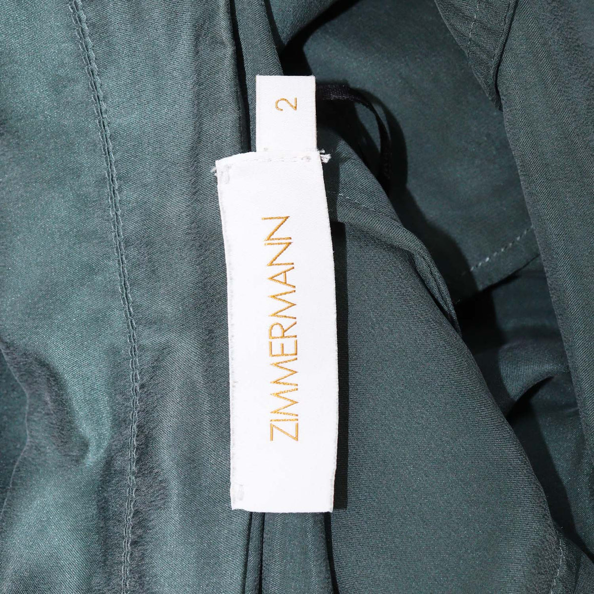 Zimmermann Dark Green Silk Flared Mini Wrap Dress