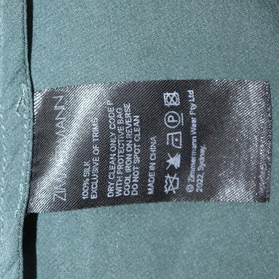 Zimmermann Dark Green Silk Flared Mini Wrap Dress