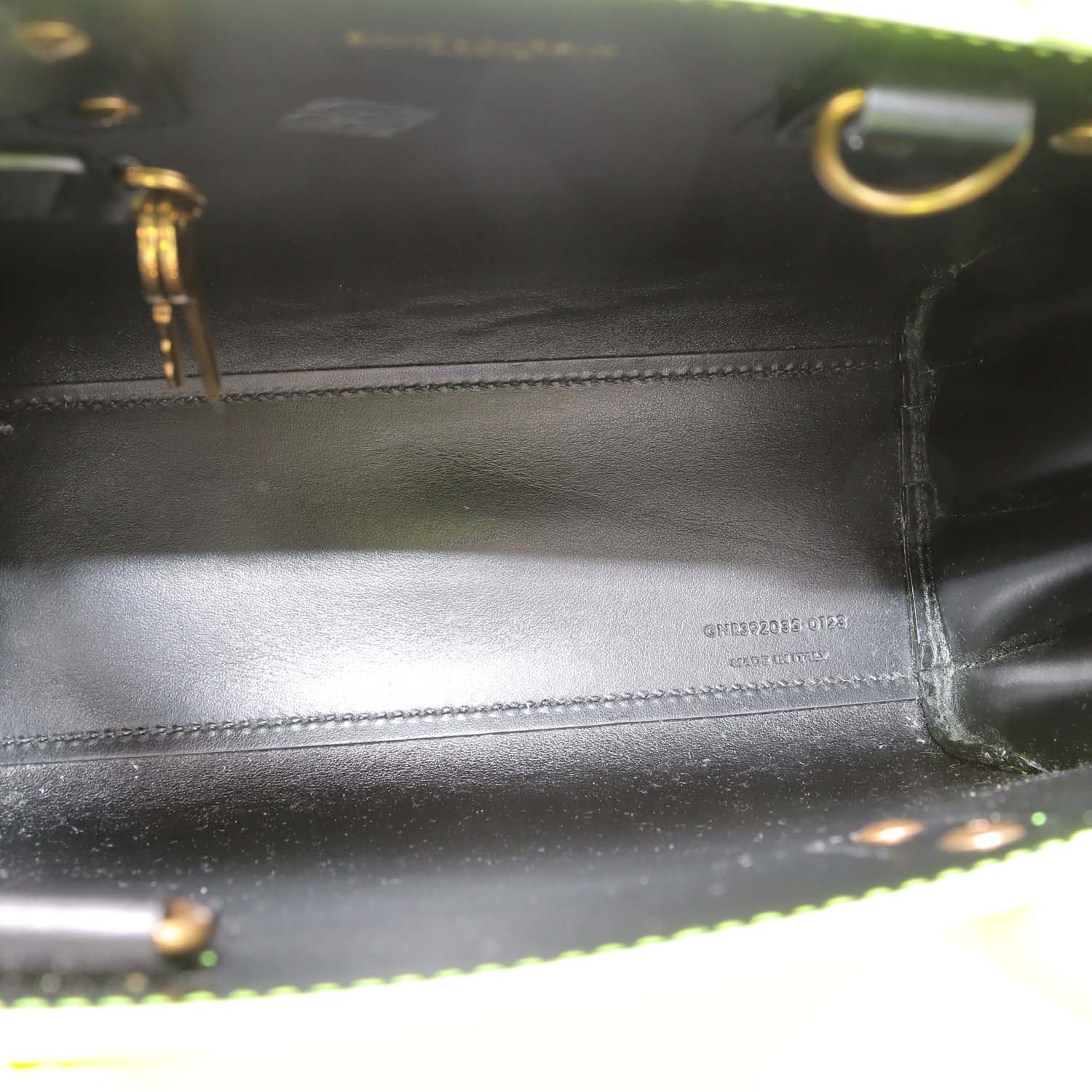 Saint Laurent Neon Green Leather Nano Classic Sac De Jour Tote