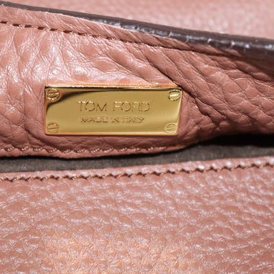 Tom Ford Brown Leather Large Foldover Alix Bag
