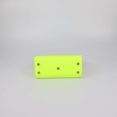 Saint Laurent Neon Green Leather Nano Classic Sac De Jour Tote