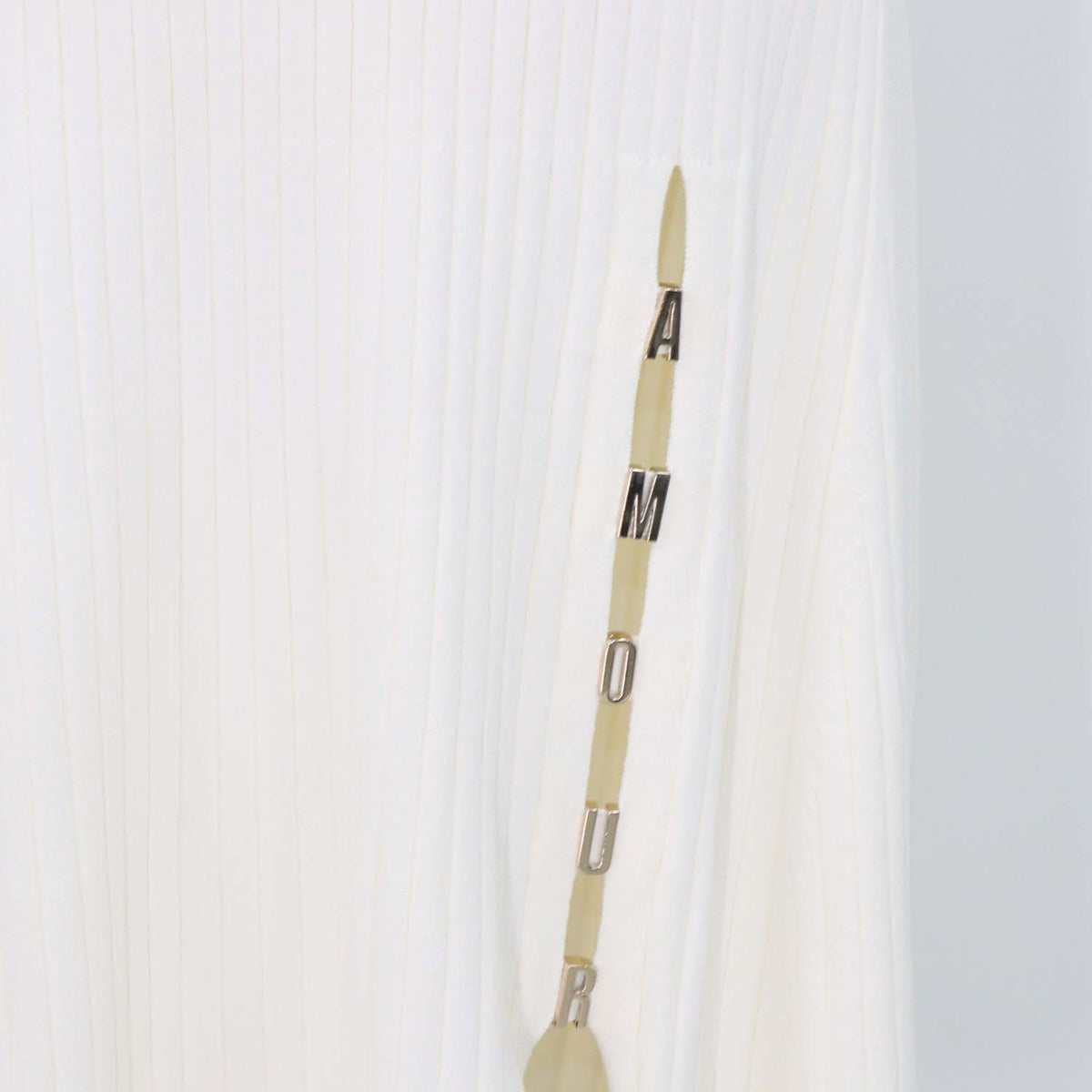 Maje Cream Blend Viscose Rib Knit Amour Sleeveless Midi Dress