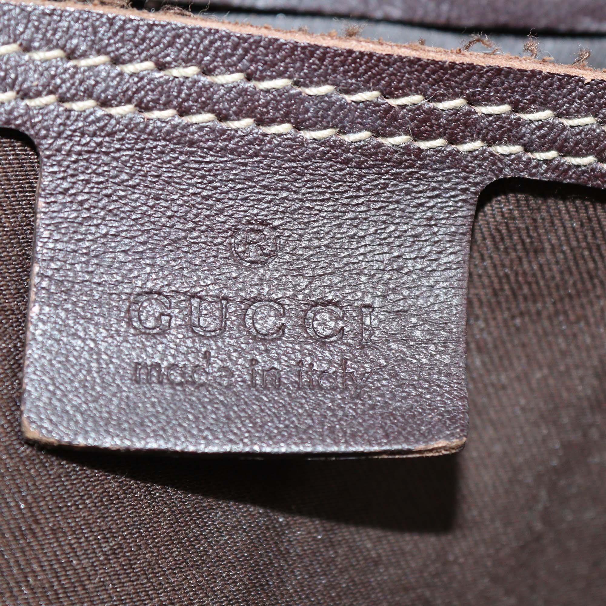 Gucci Dark Brown/Beige GG Supreme Canvas Duffle Bag