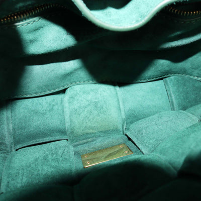 Bottega Veneta Green Intreccio Suede Padded Cassette Chain Bag