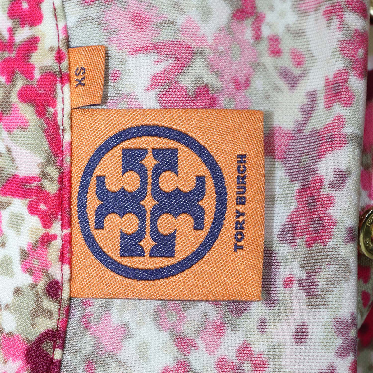 Tory Burch Pink Rayon Floral Print Half Sleeve Belted Midi Dress