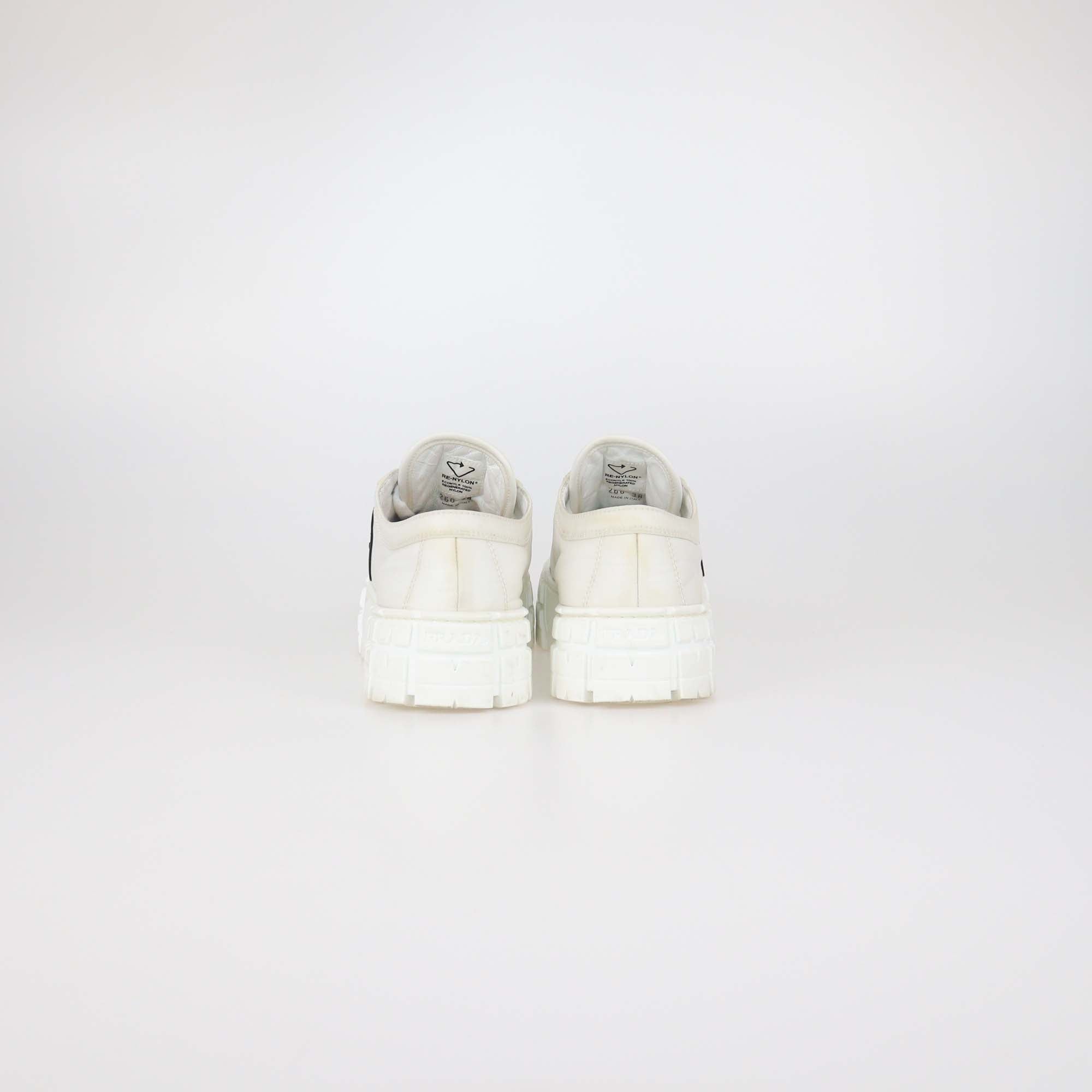Prada White Re-Nylon Gabardine Platform Sneakers