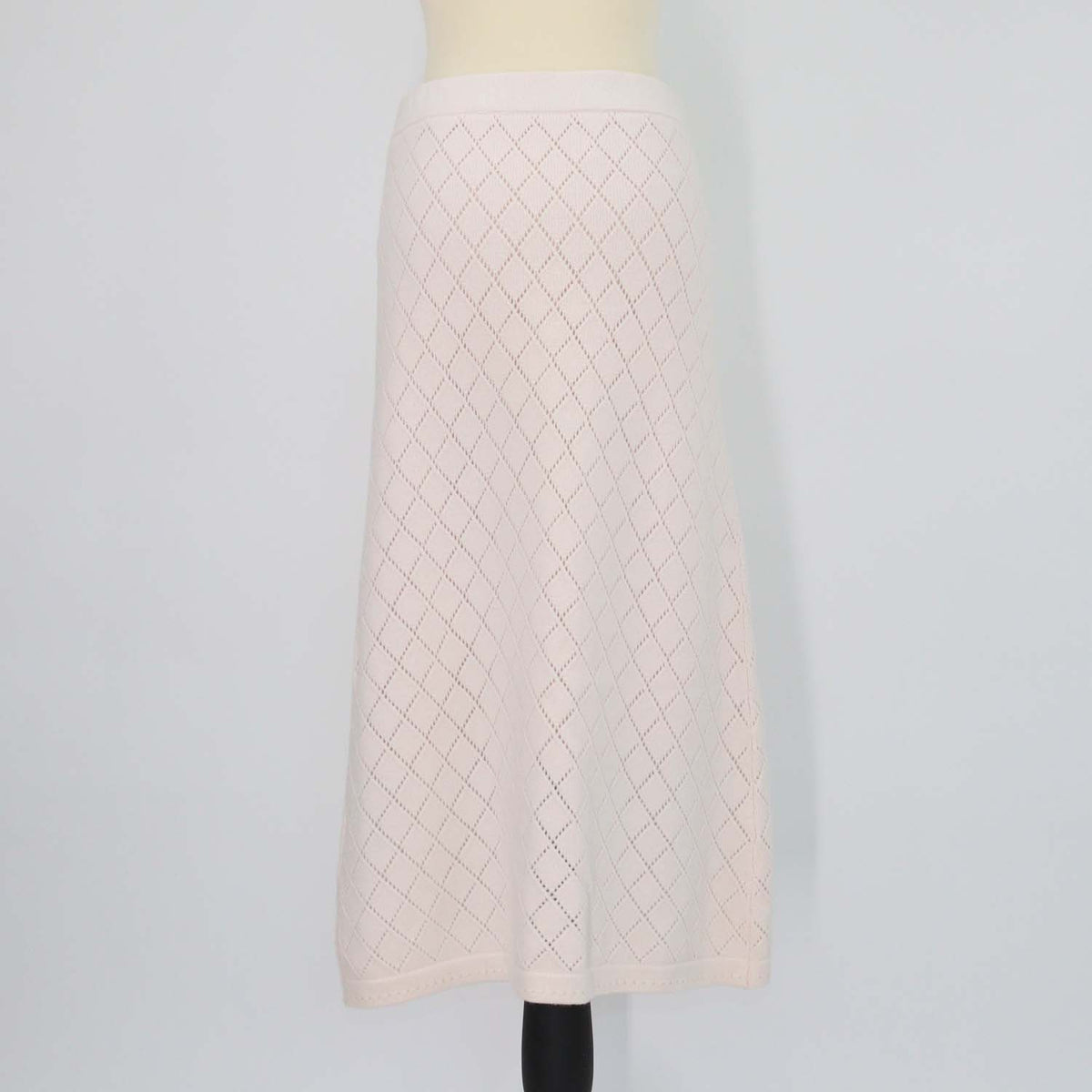 Zimmermann off White Wool Knit Pointelle Midi Skirt