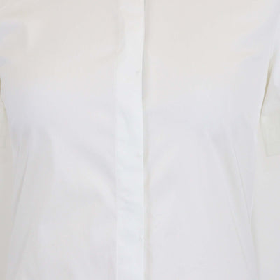 Gucci Equestrian White Blend Cotton Stand Collar Short Sleeve Button Shirt