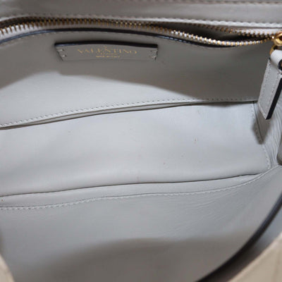 Valentino Off White Quilted Leather Medium Roman Stud Shoulder Bag