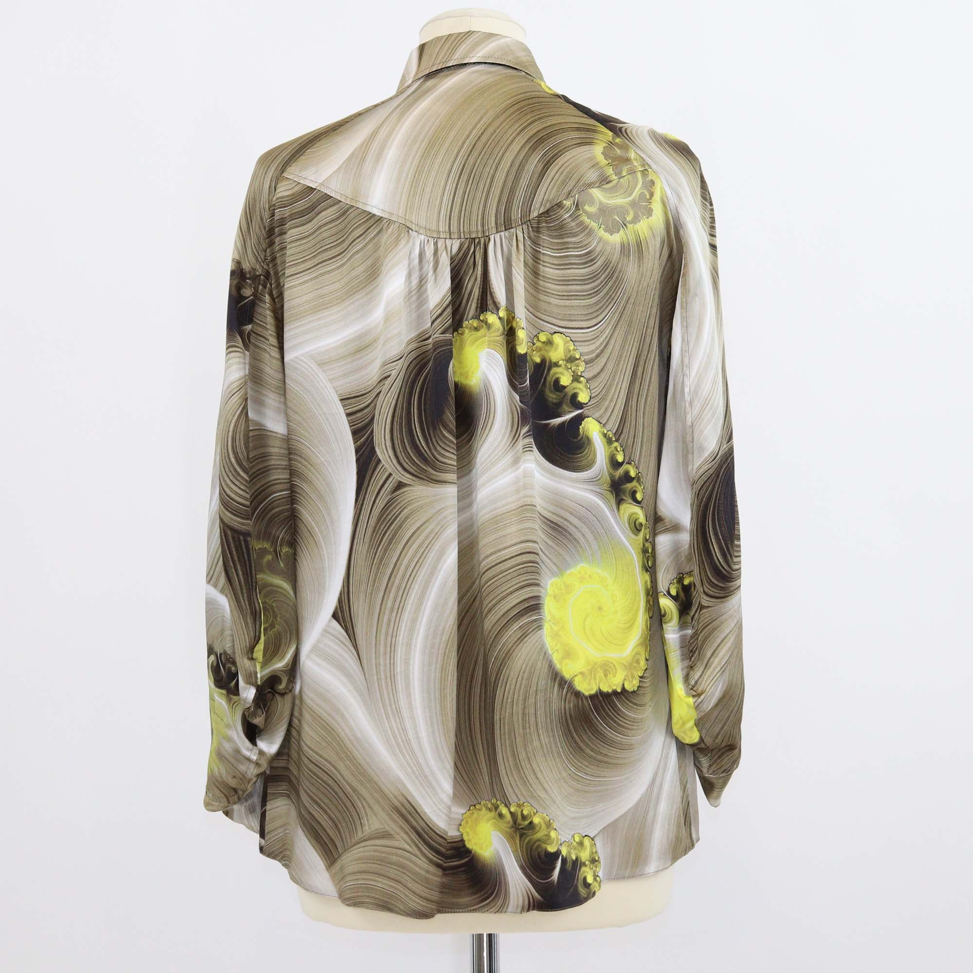 Versace Collection Multicolor Silk Printed Long Sleeve Shirt