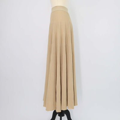 Loro Piana Light Brown Blend Cashmere Luciole Maxi Skirt