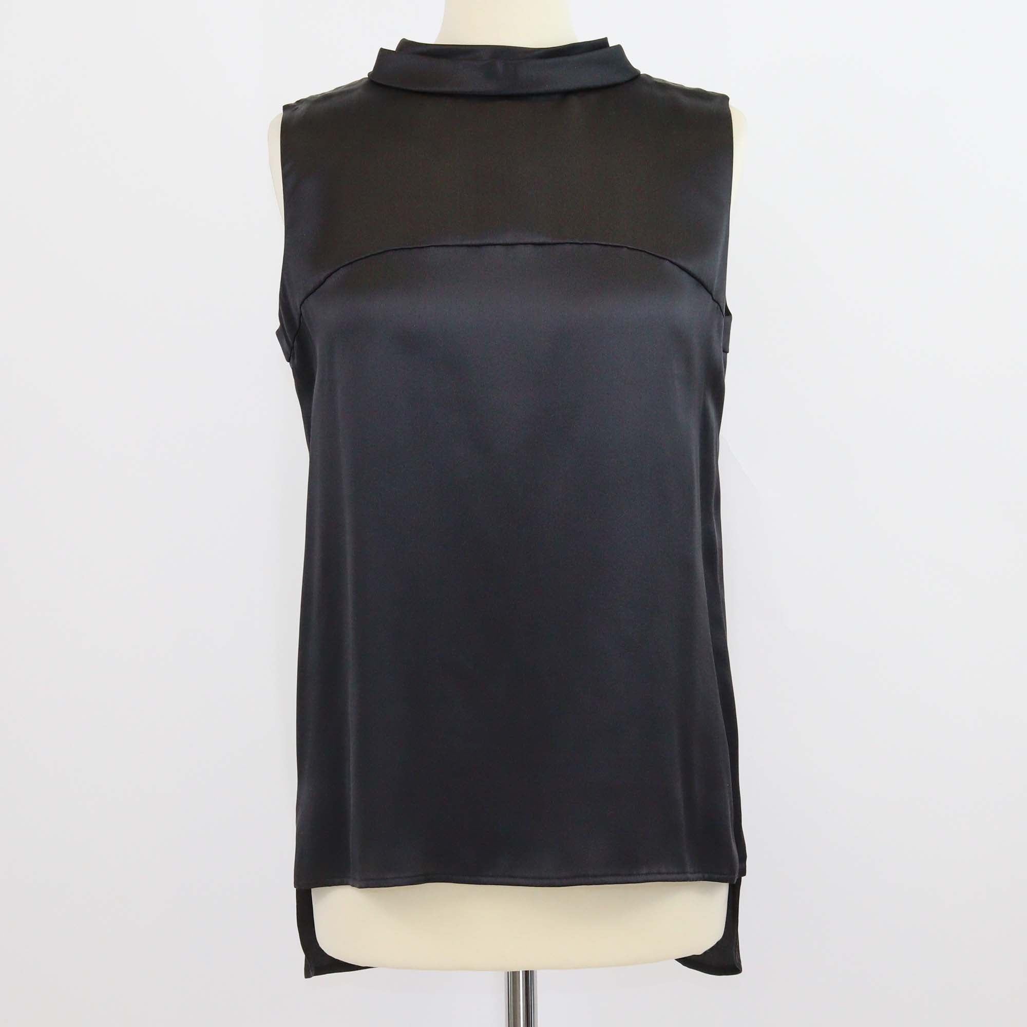 Chanel Black Silk Sleeveless Tunic Top